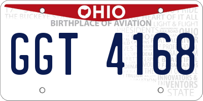 OH license plate GGT4168