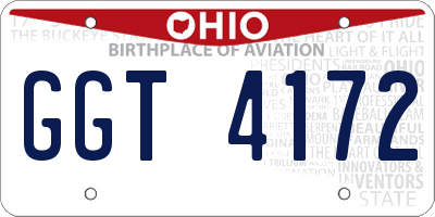 OH license plate GGT4172
