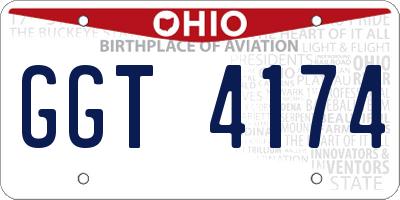 OH license plate GGT4174