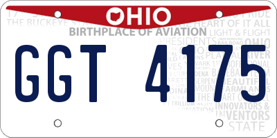 OH license plate GGT4175