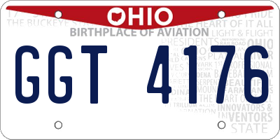 OH license plate GGT4176