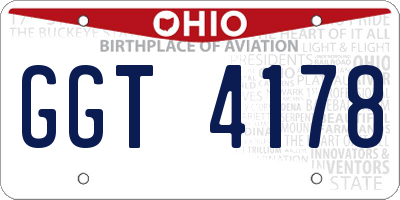 OH license plate GGT4178