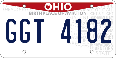 OH license plate GGT4182