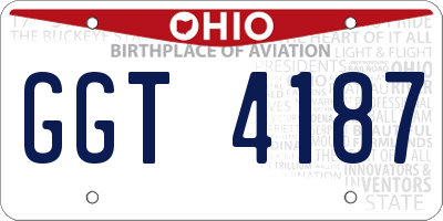 OH license plate GGT4187