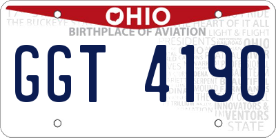 OH license plate GGT4190