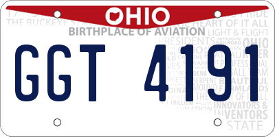 OH license plate GGT4191
