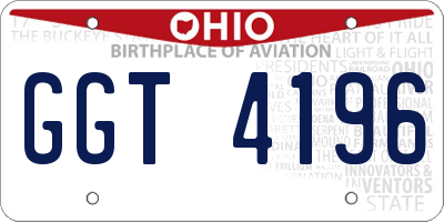 OH license plate GGT4196