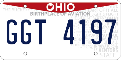 OH license plate GGT4197