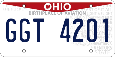 OH license plate GGT4201