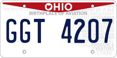 OH license plate GGT4207