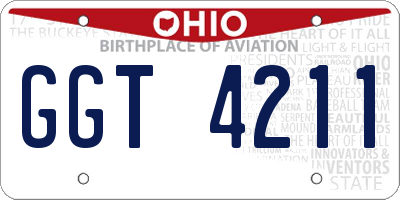 OH license plate GGT4211