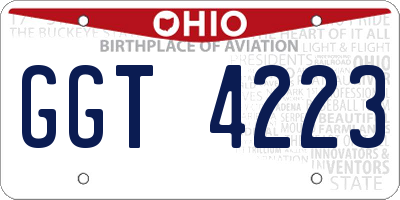 OH license plate GGT4223