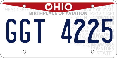 OH license plate GGT4225