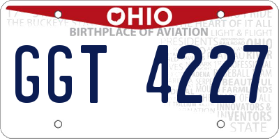 OH license plate GGT4227
