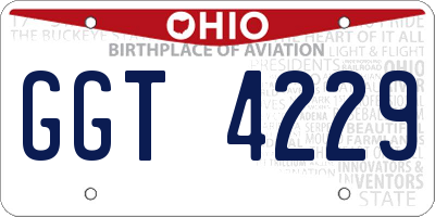 OH license plate GGT4229
