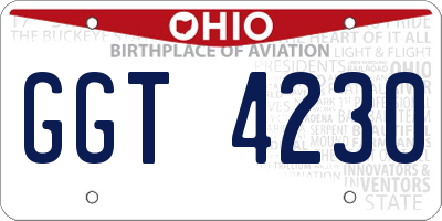 OH license plate GGT4230