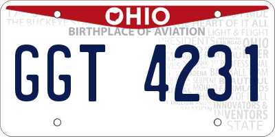 OH license plate GGT4231