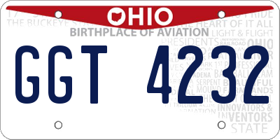 OH license plate GGT4232