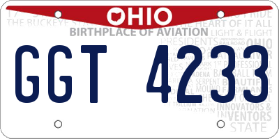 OH license plate GGT4233