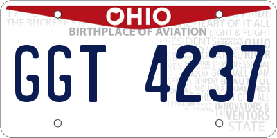 OH license plate GGT4237