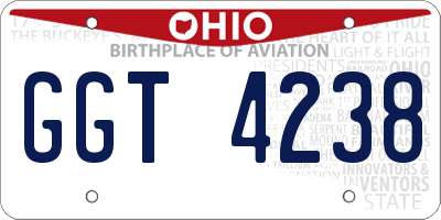 OH license plate GGT4238