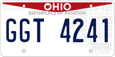 OH license plate GGT4241