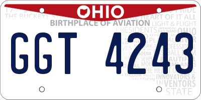 OH license plate GGT4243