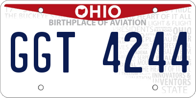 OH license plate GGT4244
