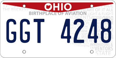 OH license plate GGT4248