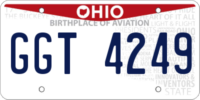 OH license plate GGT4249