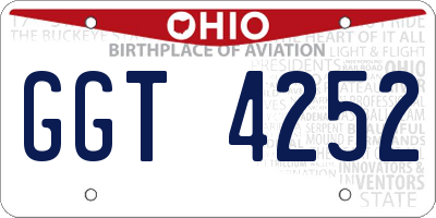 OH license plate GGT4252