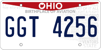 OH license plate GGT4256