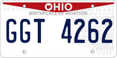 OH license plate GGT4262