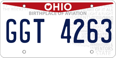 OH license plate GGT4263