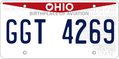 OH license plate GGT4269