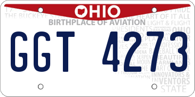 OH license plate GGT4273