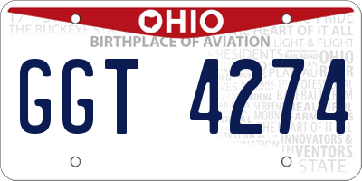 OH license plate GGT4274