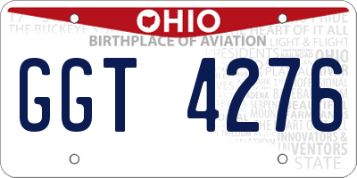 OH license plate GGT4276