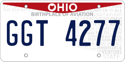 OH license plate GGT4277