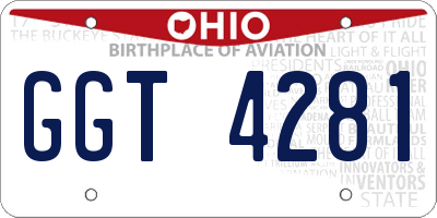 OH license plate GGT4281