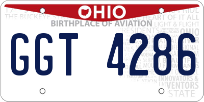 OH license plate GGT4286