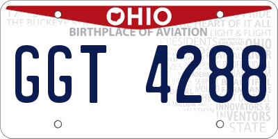 OH license plate GGT4288