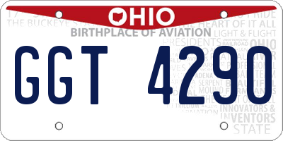 OH license plate GGT4290