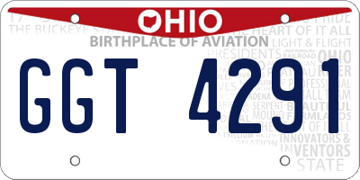 OH license plate GGT4291