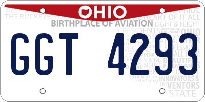 OH license plate GGT4293