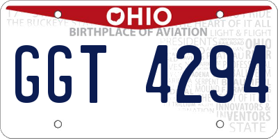 OH license plate GGT4294