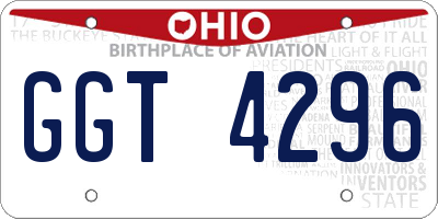 OH license plate GGT4296