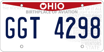 OH license plate GGT4298