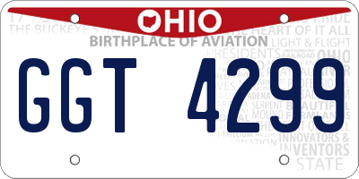 OH license plate GGT4299