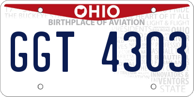 OH license plate GGT4303
